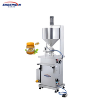 Machine de remplissage à chaud avec agitateur, remplisseuse verticale pneumatique à piston pour pâtes, sauces, chocolat et beurre, pour la production à petite échelle