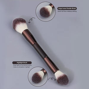 HMU vente en gros Logo personnalisé Maquillage professionnel <span class=keywords><strong>brun</strong></span> café couleur végétalien sans cruauté synthétique 7 pièces ensemble de pinceaux de maquillage - Product Image 5
