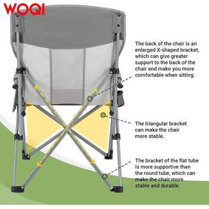 เก้าอี้พับแคมป์ปิ้ง Woqi โครงอะลูมิเนียม ผ้าไนลอน พกพาสะดวก ใช้ได้ทั้งในสวนและกลางแจ้ง พร้อมกระเป๋าหิ้ว สีเงิน - Product Image 3