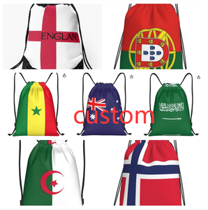 Sac à dos à cordon de serrage de haute qualité avec drapeau national, pour le jour du match de football 2026, 48 pays, sac de sport réglable pour femmes et hommes - Product Image 1