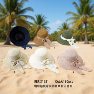 Sombrero con Adorno de Lazo y Escamas de Pez, Sombreros Fedora con Ala, 31621, 180 Piezas - Product Image 2