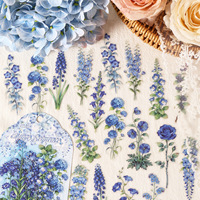 30 Aufkleber pro Packung Blumen-Bach Farbspektrum Serie Journaling-Sticker Retro Wasserfeste Aufkleber für Journaling