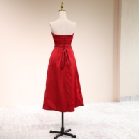 Robe de mariée en satin grande taille, sans bretelles, longueur ras du sol, décolleté cœur, silhouette trapèze, décorations florales – Vente en gros usine