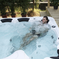 Piscine Spa Jacuzzi Extérieur Gurgle 7,5m en Acrylique avec Système Balboa, Ozone et LED