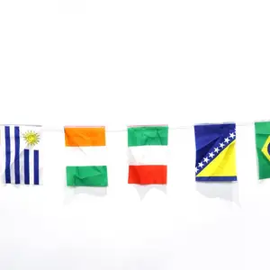 Banner pubblicitario in plastica appeso bunting di alta qualità per decorare bandiera di stringa Set di 20 bandiere internazionali del paese 30ft