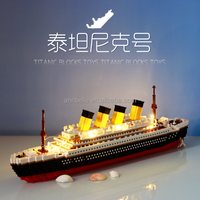 2796 pièces, blocs micro-bricks Titanic de 58 cm (USA), conception complexe, grand modèle de bateau Titanic en briques, jouets à assembler, décoration de la maison