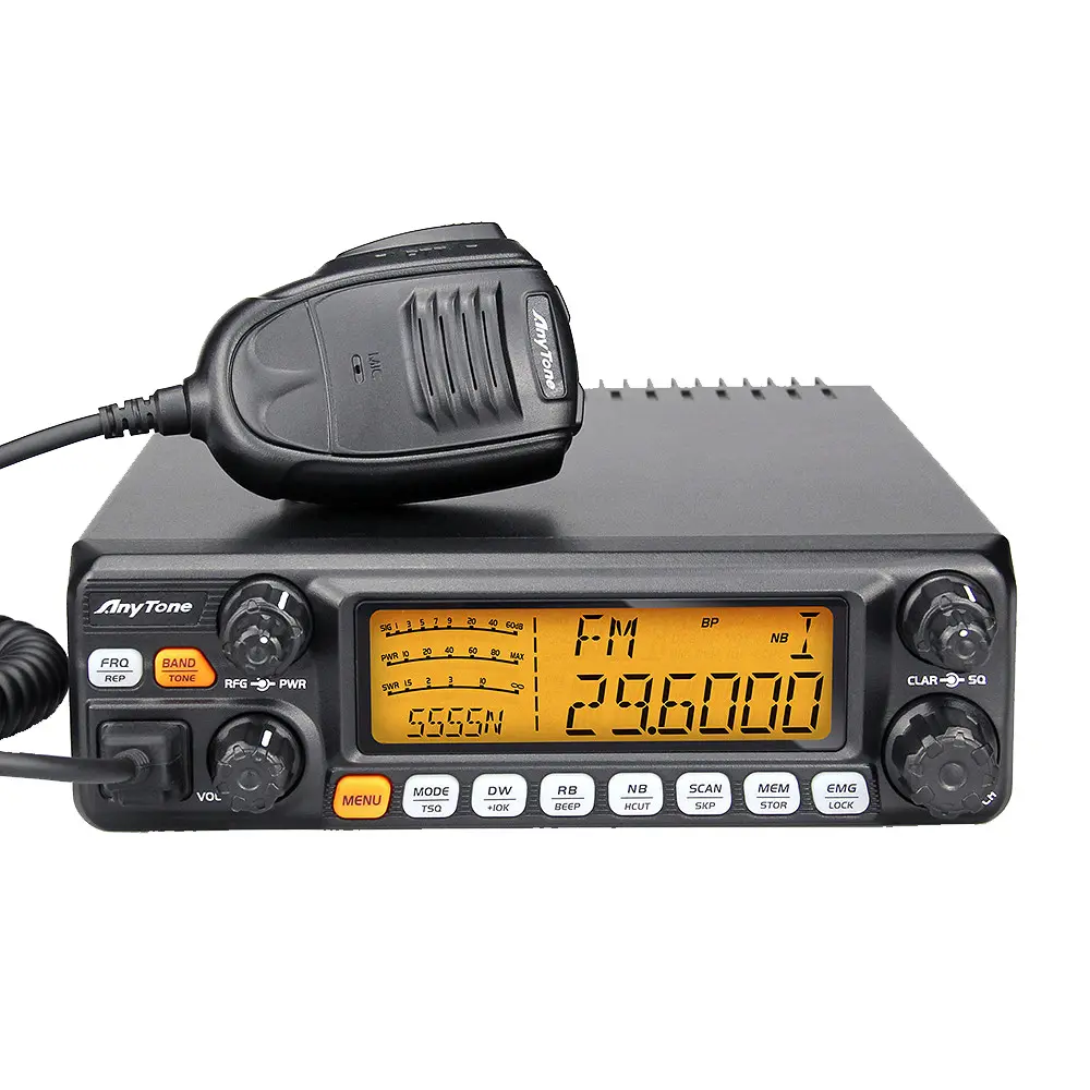 新しいANYTONE AT-5555N IICBラジオ28.0-29.7 Mhz40チャンネルモバイルトランシーバーAM/FM/SSB LSB USB10メートルラジオ