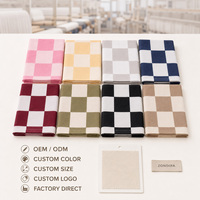 Serviettes réutilisables faites à la main en coton 100% teint en fil à carreaux, 20x20 pouces, 215 GSM, lavables, pour restaurants, hôtels, personnalisables OEM