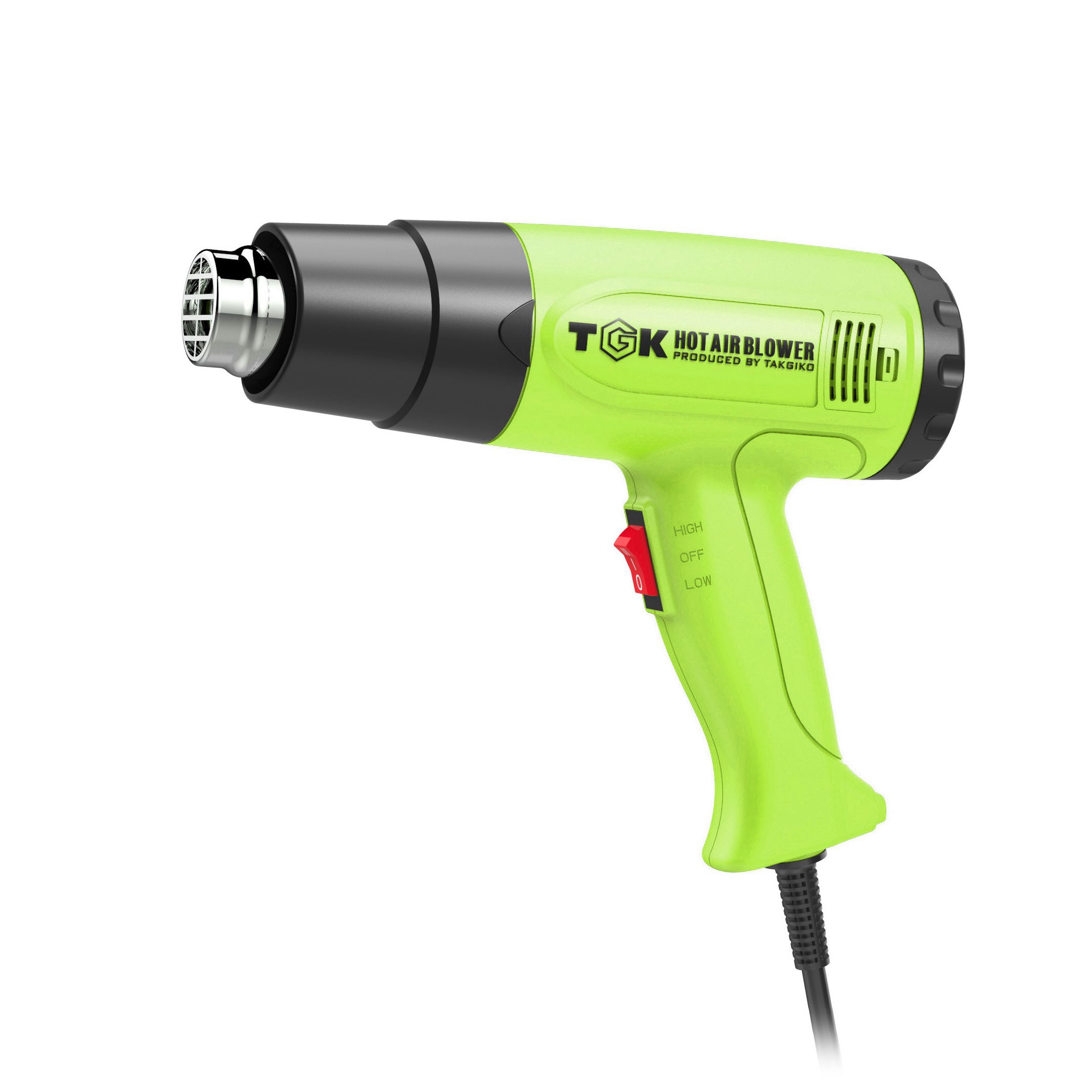 HG6618S-calentador de mano de envoltura retráctil, 1800W, 110v/220v, soplador de aire caliente artesanal, pistola de calor negra para manualidades