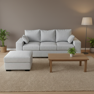 Divano in Tessuto per Piccoli Appartamenti, Moderno a Tre Posti a Forma di L, in Cotone e Lino, Sfoderabile e Lavabile, Imbottito con Spugna ad Alta Densità per Soggiorno - Product Image 5