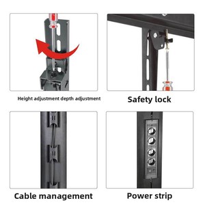 Soluzione di connessione Multi-schermo per tele e carrelli per conferenze regolabile in altezza da 30-55 pollici - Product Image 4