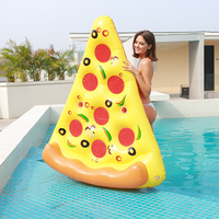 Bouée gonflable géante en forme de tranchette de pizza, grande planche flottante en PVC avec porte-gobelets pour les baignades estivales, les fêtes sur la plage et les îles.