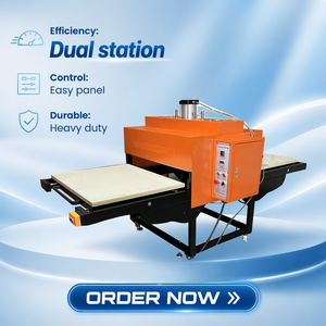 High Quality New MYEKOO Semi Automatic Double Station Pneumatic Heat Press Machine T-Shirt Garment Sublimation Printing