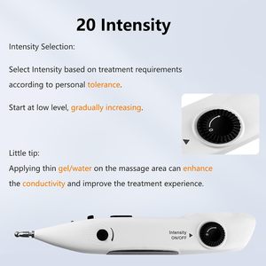 Lápiz de Electroacupuntura Blanco, Dispositivo de Terapia de Meridianos, Herramienta de Masaje Corporal con Pantalla Digital para Uso Doméstico - Product Image 3