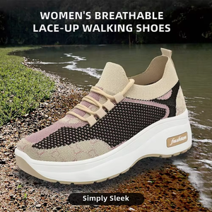 Zapatos de mujer con cordones, zapatillas casuales para hombre, ligeras, resistentes, transpirables, estilo walking, zapatos casuales robustos para exteriores - Product Image 3