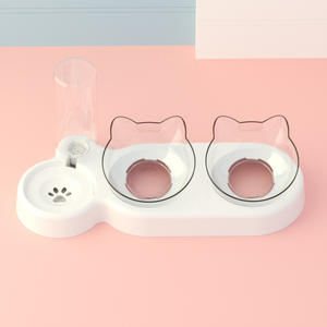 Double gamelle pour chien et chat avec remplissage automatique d'eau, base stable anti-basculement, facile à nettoyer, gamelles amovibles pour usage quotidien des animaux de compagnie - Product Image 6