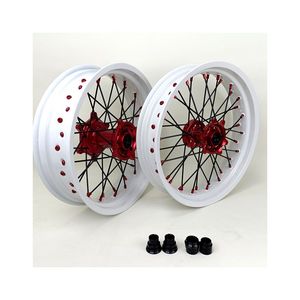 Juego de Ruedas Supermoto de 17 Pulgadas para Honda CRF250R CRF450R, Llantas Blancas de Aluminio 7116-T6 con Bujes CNC para CR125 CR250 <span class=keywords><strong>Supermotard</strong></span> - Product Image 6