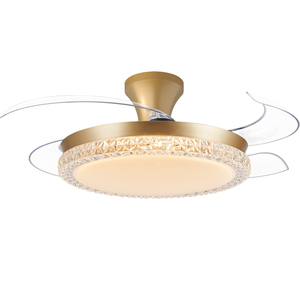 New không cánh vô hình 36 inch Vàng gần đây điều khiển từ xa nhà hàng thông minh LED <span class=keywords><strong>fan</strong></span> quạt trần với ánh sáng điều khiển từ xa thiết kế - Product Image 2