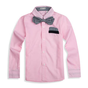 Offre Spéciale Mode pour enfants Style anglais <span class=keywords><strong>avec</strong></span> nœud <span class=keywords><strong>papillon</strong></span> à carreaux en coton 100% Chemises à manches longues pour enfants - Product Image 5