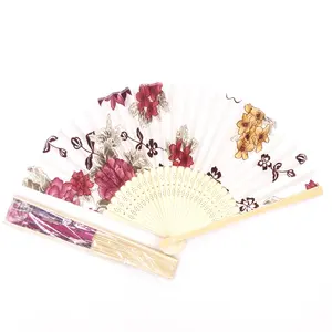 Transparent Souvenir Craft Promotional Folding Fabric Handmade Hand Fan