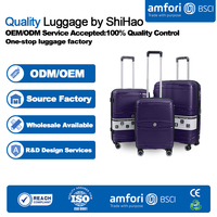 Ensemble de bagages incassables en PP, 3 pièces, vente en gros d'usine, 20, 24, 28 pouces, légers, valises de voyage modernes, double roulettes pivotantes