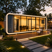 Casa Modulare di Lusso Personalizzata Stile Apple con Pareti Completamente in Vetro per Resort, Villa, Ufficio, Hotel, Centro Commerciale e Bagno