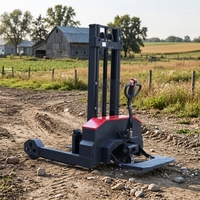 Apilador Eléctrico Todoterreno de Alta Resistencia Woerkai de 2000 kg, Altura de Elevación de 3000 mm, Estabilizadores Extendidos, Grado Industrial