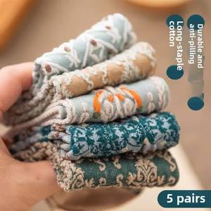 Calcetines de algodón de tubo corto de estilo étnico y moderno de nicho británico Retro para mujer, calcetines de barco de estilo de fabricante al por mayor - Product Image 2