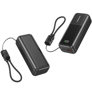 พาวเวอร์<span class=keywords><strong>แบงค์</strong></span>แบบพกพาขนาด 10000mAh PD 22.5W ดีไซน์โลหะเคลือบสี พร้อมหน้าจอดิจิตอลและสายชาร์จในตัว ขายส่งตามเทรนด์ - Product Image 5