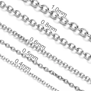 Collar de cadena de eslabones de acero inoxidable 304 para mujer, joyería de moda, varios tamaños