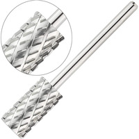 Fraise à ongles professionnelle de haute qualité en carbure de tungstène argenté et doré, ronde, pour perceuse électrique 3/32, fraise à ongles à grain grossier