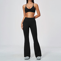 Nouvel ensemble de sport 2 pièces sans coutures, taille haute, effet push-up, évasé, très élastique et respirant