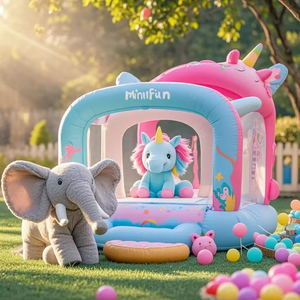 Château gonflable commercial pour enfants avec toboggan et zone de saut, idéal pour l'intérieur et l'extérieur - Product Image 5