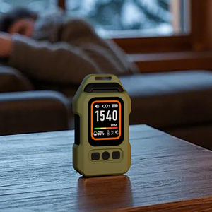 Xách tay có thể sạc lại co CO2 <span class=keywords><strong>Detector</strong></span> với nhiệt độ độ ẩm cảm biến và Đèn pin chức năng cho nhà cắm trại xe khách sạn sử dụng - Product Image 3