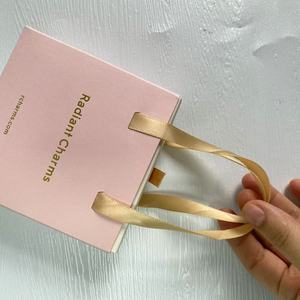 Elegant <b>Pink</b> Ribbon Pull Drawer Jewellery Box, Custom Printed Gold Foil Rigid Slide <b>Gift</b> Box For Jewelry Brand Packaging - Product Image 5