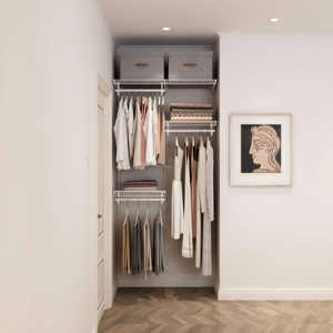 <span class=keywords><strong>Armario</strong></span> Modular Extensible de Acero Moderno PONIE, 1M de Ancho, Estantes Ajustables, Barras para Colgar, Puertas de MDF, Ahorro de Espacio para Dormitorio - Product Image 4