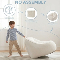 HUGHEAVEN Fauteuil Poire Enfant Monoplace Durable, Rembourré en Mousse PU Douce, Confortable et Cozy, Design Décontracté, Canapé de Sol pour Jeux et Télévision