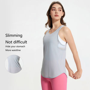 Verano malla empalme blusa exterior chaleco <span class=keywords><strong>mujer</strong></span> Casual Fitness deportes correr Yoga Top - Product Image 5