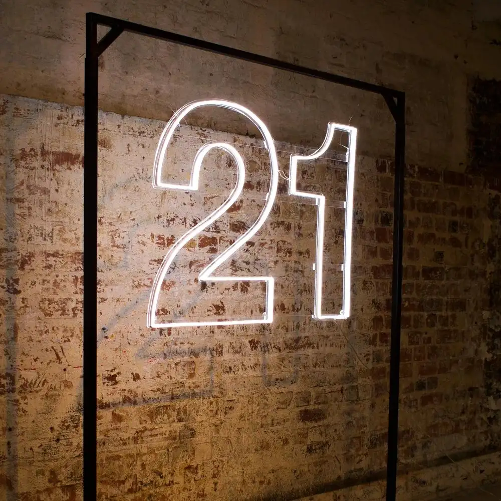 İç dekoratif neon numarası parti işareti özel tasarım led neon ışık 21st doğum günü