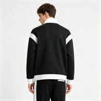 Ensemble de survêtement athlétique pour homme personnalisé avec bordure contrastée, veste zippée intégrale et pantalon de jogging, deux pièces, pour un usage quotidien