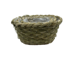 Cesta de jardín de paja tejida maceta de cuerda de algas marinas naturales hechas a mano para el hogar para regalos de plantas al por mayor - Product Image 1