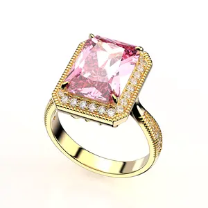 Bague gemme personnalisée pour banquet bague en diamant carrée bijoux de mode bague de mode pour femmes bijoux