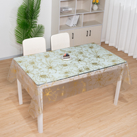 Nappe de table RNPT en PVC, motif feuilles d'érable dorées, transparente, rectangulaire, pour décorations de table de réception de mariage
