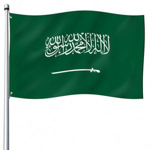 Mejor Precio, Banderas Publicitarias de 3x5 de Todos los Países, Banderas de Arabia Saudita con Logotipo Personalizado, Estilo Tela - Product Image 2