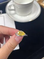 Anillo Elegante Ruizuan con Corte de Pera de 3 Quilates, Estilo Hielo Triturado, Joyería de Boda Moderna, Chapado en Rodio, Anillo de Piedras Preciosas de Alta Calidad de Marca