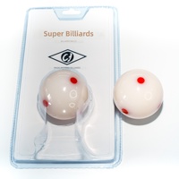 Bille de billard en résine TV Crystal avec six points rouges, bille blanche d'entraînement pour la pratique du billard