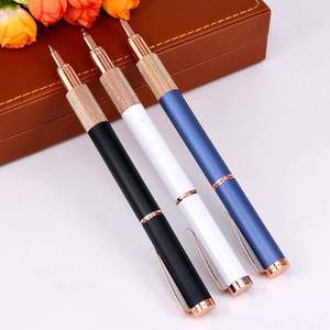 Stylo signature en métal personnalisable avec logo imprimé en encre bleue, largeur d'écriture de 0,5 mm, cadeau d'entreprise - Product Image 3