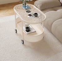 Table d'appoint mobile en verre de luxe léger, chariot de canapé moderne, table de chevet, petite table basse pour petit appartement, mobilier de maison