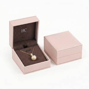 Boîte à bijoux minimaliste en cuir PU avec couvercle rabattable, insert en velours, estampage à chaud, logo personnalisé, vente directe d'usine - Product Image 5