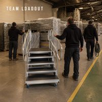 Escalier modulaire en aluminium avec garde-corps, plateforme d'accès mobile à 5 marches, roulettes pour concerts, événements et spectacles